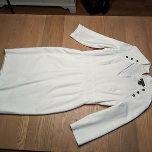 Off white sailor style dress, jersey knit stretch